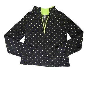 Old Navy Fleece Pullover Shirt Top Quarter Zip Long Sleeve Girls XL 14 Polka Dot
